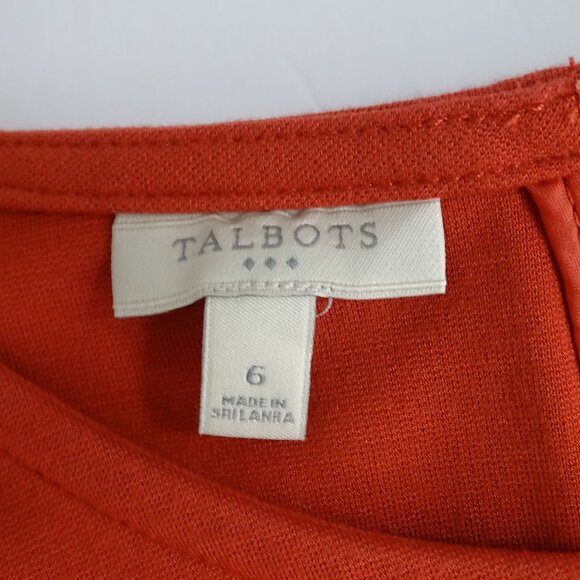 Talbots Rust Sleeveless Sheath Dress Women Size 6 Pockets Exposed Zipper Closure - Picture 5 of 9